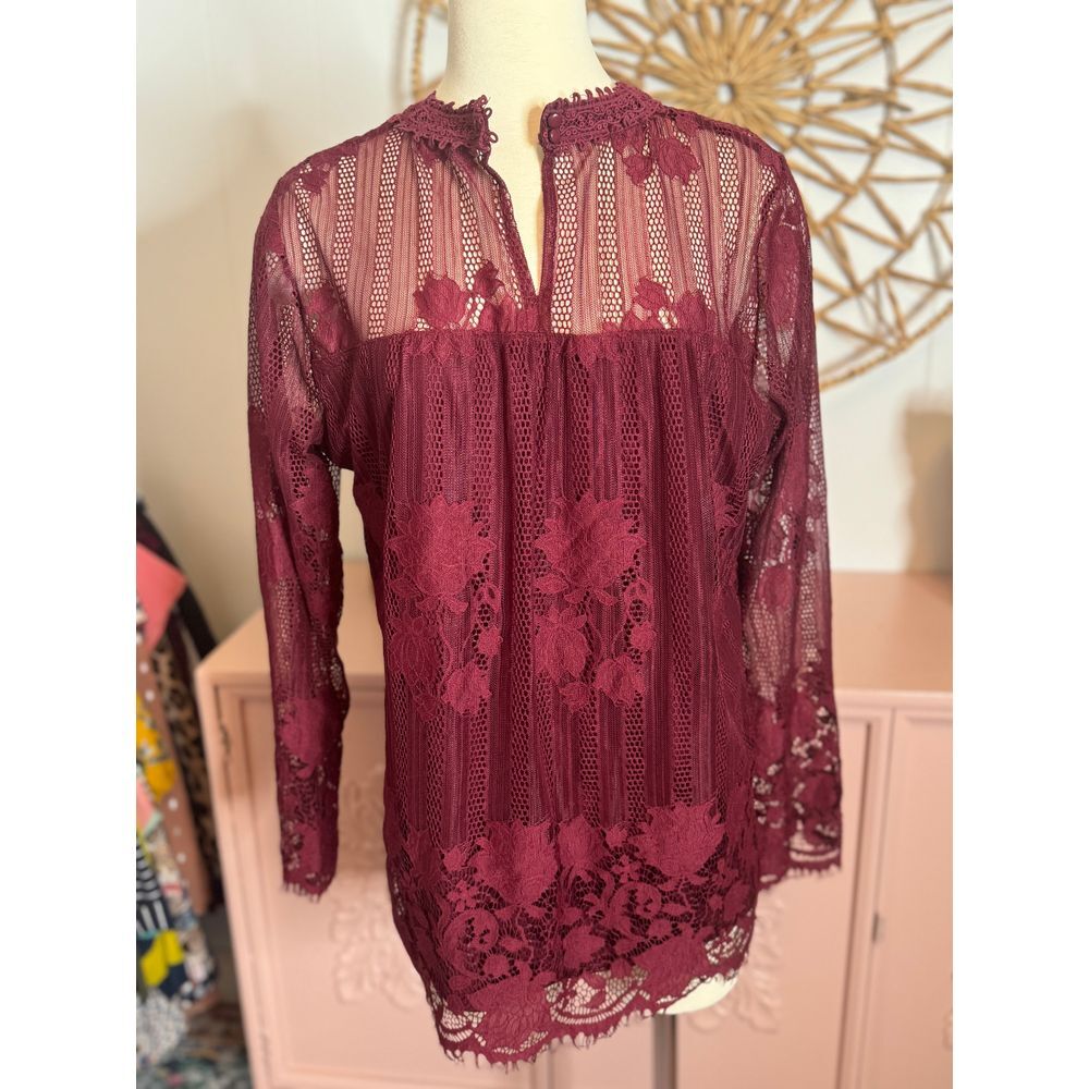 Women's Est 1946 Wine ‎ colored blouse